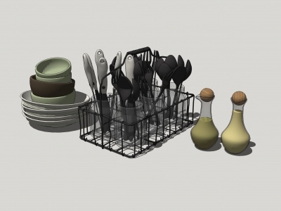 廚房小件SU模型下載 草圖大師廚房小件模型庫及用具資源指南